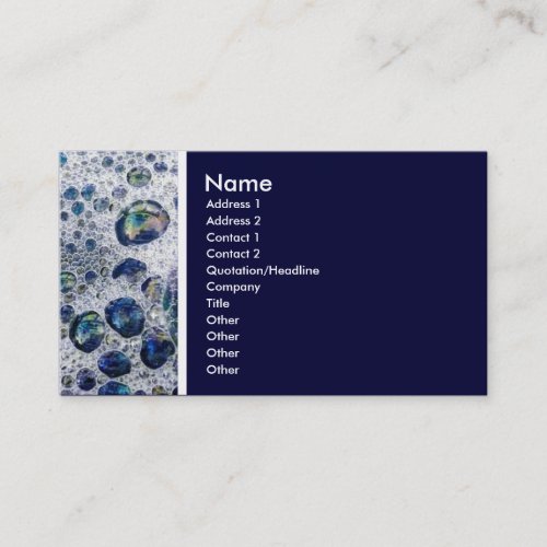 Texture Tone Soap Suds _ Navy Blue Business Card