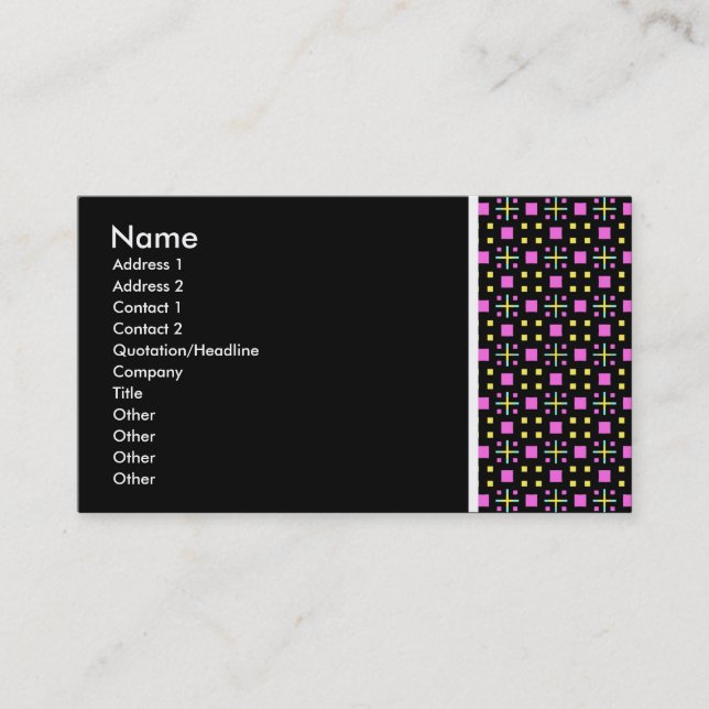 Texture Tone - Terrazzo 011- Black Business Card (Front)