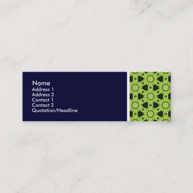 Texture Tone - Terrazzo Pattern 010 - Deep Navy Mini Business Card (Front)