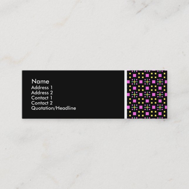 Texture Tone - Terrazzo Pattern 011 - Black Mini Business Card (Front)