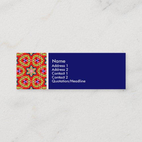 Texture Tone _ Terrazzo Pattern 03 _ Dark Blue Mini Business Card