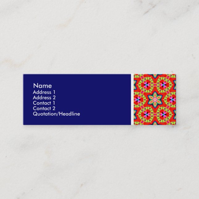 Texture Tone - Terrazzo Pattern 03 - Dark Blue Mini Business Card (Front)