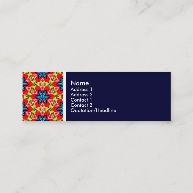 Texture Tone - Terrazzo Pattern 04 - Deep Navy Mini Business Card (Front)