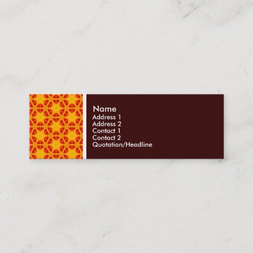 Texture Tone _ Terrazzo Pattern 06 _ Dark Brown Mini Business Card