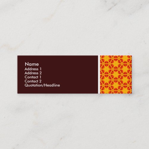 Texture Tone _ Terrazzo Pattern 06 _ Dark Brown Mini Business Card