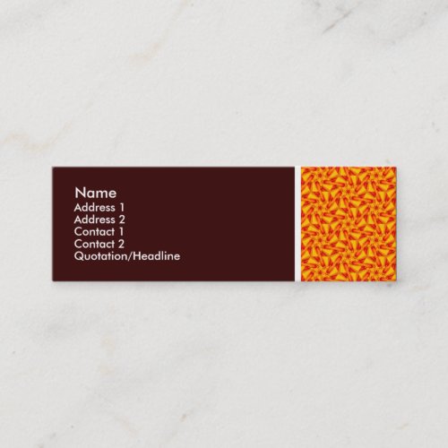 Texture Tone _ Terrazzo Pattern 07 _ Dark Brown Mini Business Card