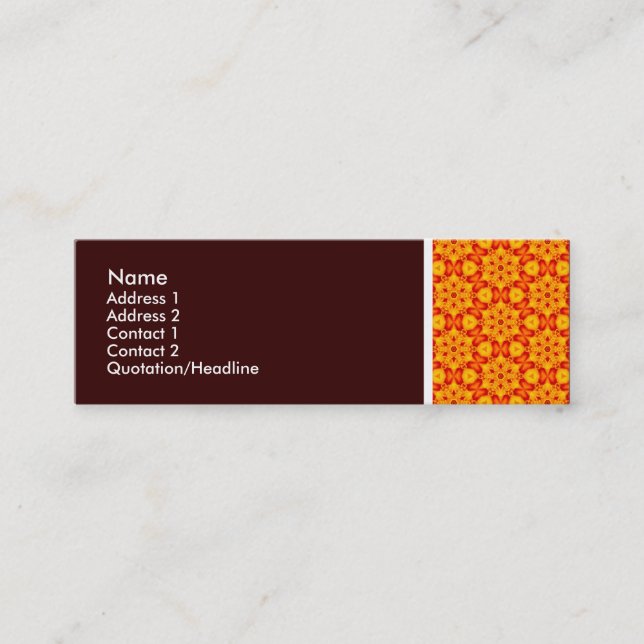 Texture Tone - Terrazzo Pattern 08 - Dark Brown Mini Business Card (Front)