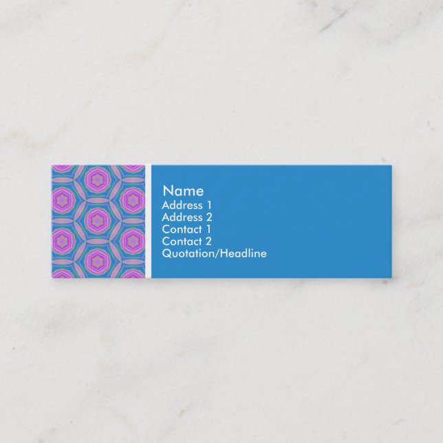 Texture Tone - Terrazzo Pattern - Blue Mini Business Card (Front)