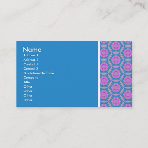 Texture Tone _ Terrazzo Pattern _ Blue _ Reversed Business Card