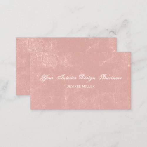 Texture Vintage Blush Pink Interior Designer Business Card