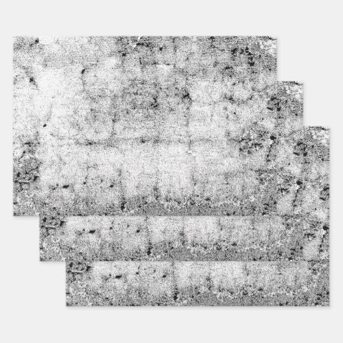Texture Vintage Distressed White Black Decoupage Wrapping Paper Sheets
