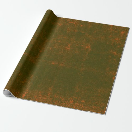Texture Vintage Green Orange Grunge Decoupage Wrapping Paper