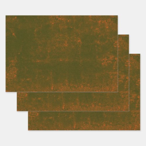 Texture Vintage Green Orange Grunge Decoupage Wrapping Paper Sheets