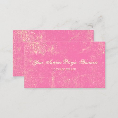 Texture Vintage Pastel Pink Chic Interior Designer Business Card