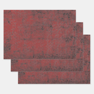 Texture Vintage Red Black Decoupage Grunge Wrapping Paper Sheets