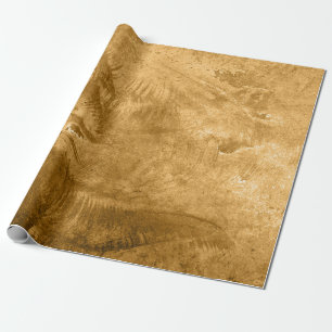 Texture Vintage Rustic Gold Brown Grunge Pattern Wrapping Paper