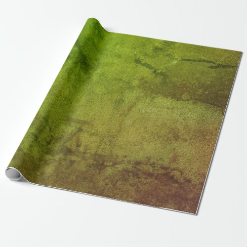 Texture Vintage Rustic Green Brown Grunge Pattern Wrapping Paper