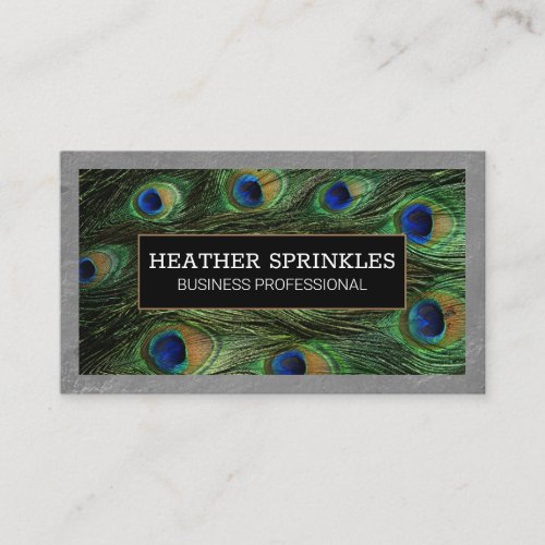 Texture Wall Border  Peacock Feathers Business Card