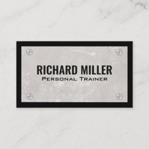 Texture Wall   Metal Screws   Black Border Business Card