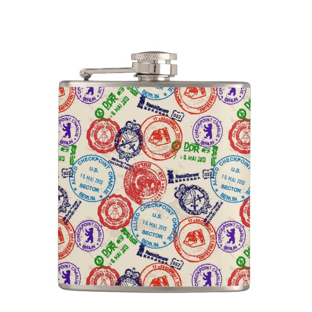Texture with real stamps. flask (Front)