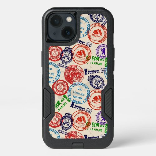 Texture with real stamps iPhone 13 case