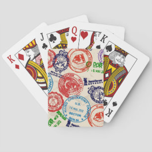 Texture with real stamps. poker cards