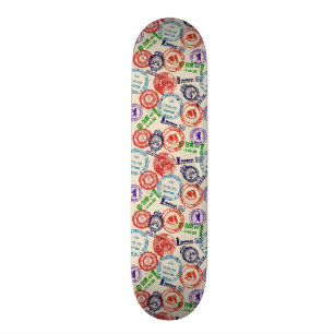 Texture with real stamps. skateboard deck