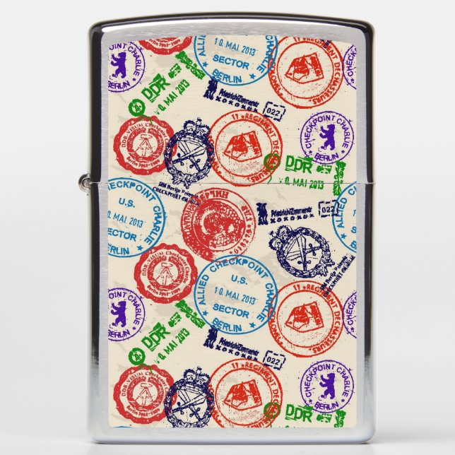 Texture with real stamps. zippo lighter (Front)