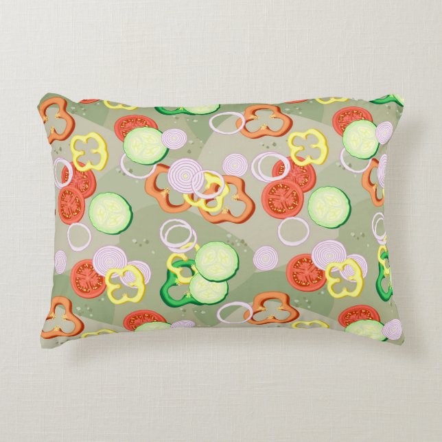Texture With Slices Of Vegetables Accent Pillow (Front)