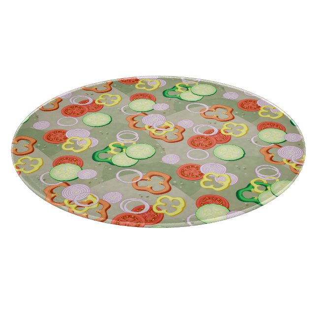 Texture With Slices Of Vegetables Cutting Board (Corner)