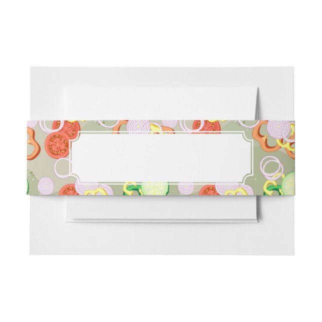 Texture With Slices Of Vegetables Invitation Belly Band (Front Example)