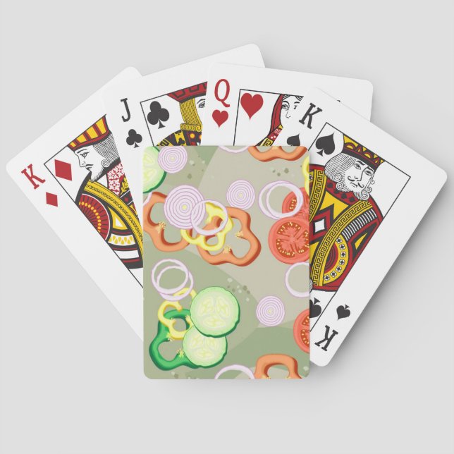 Texture With Slices Of Vegetables Poker Cards (Back)