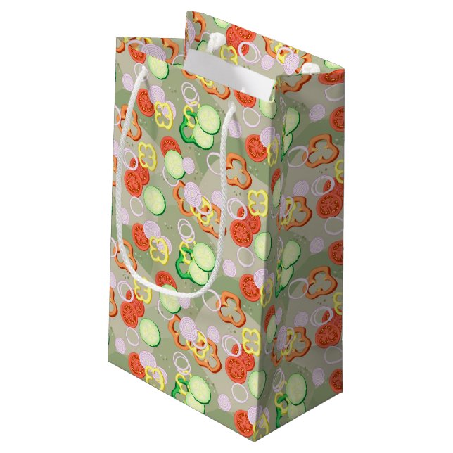 Texture With Slices Of Vegetables Small Gift Bag (Back Angled)