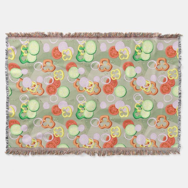 Texture With Slices Of Vegetables Throw Blanket (Front)