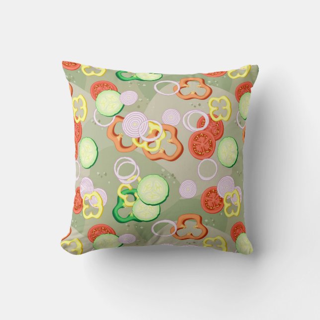 Texture With Slices Of Vegetables Throw Pillow (Front)