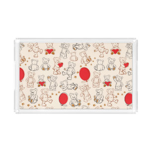 Texture With Teddy Bears Acrylic Tray