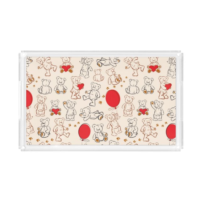 Texture With Teddy Bears Acrylic Tray (Front)
