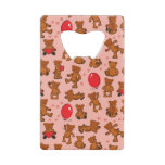 Texture With Teddy Bears, Hearts Credit Card Bottle Opener