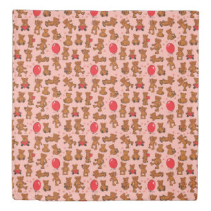 Texture With Teddy Bears, Hearts Duvet Cover