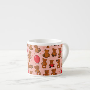 Texture With Teddy Bears, Hearts Espresso Cup