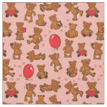 Texture With Teddy Bears, Hearts Fabric