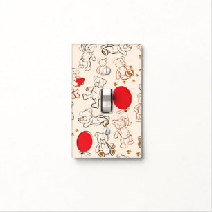 Texture With Teddy Bears Light Switch Cover