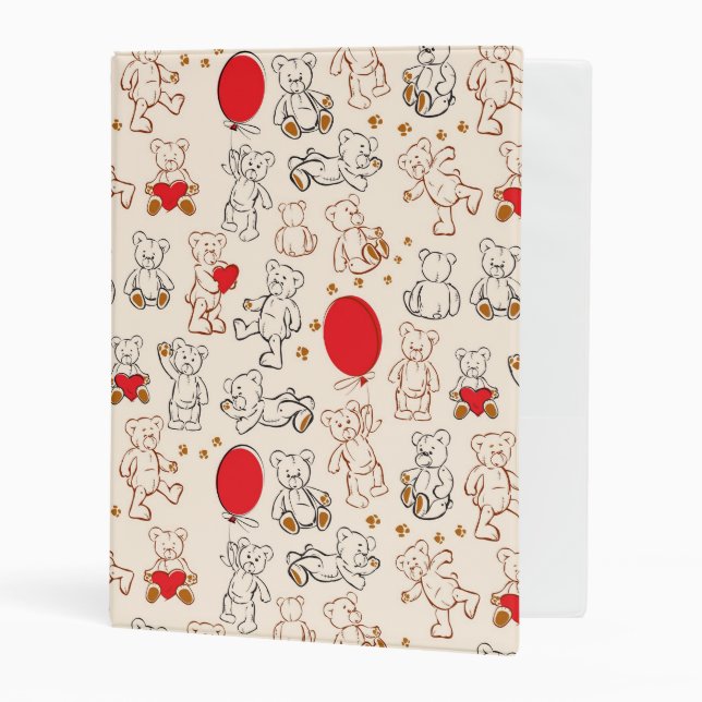 Texture With Teddy Bears Mini Binder (Front/Inside)