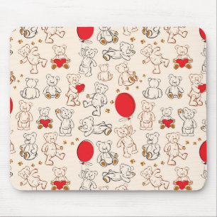 Texture With Teddy Bears Mouse Pad
