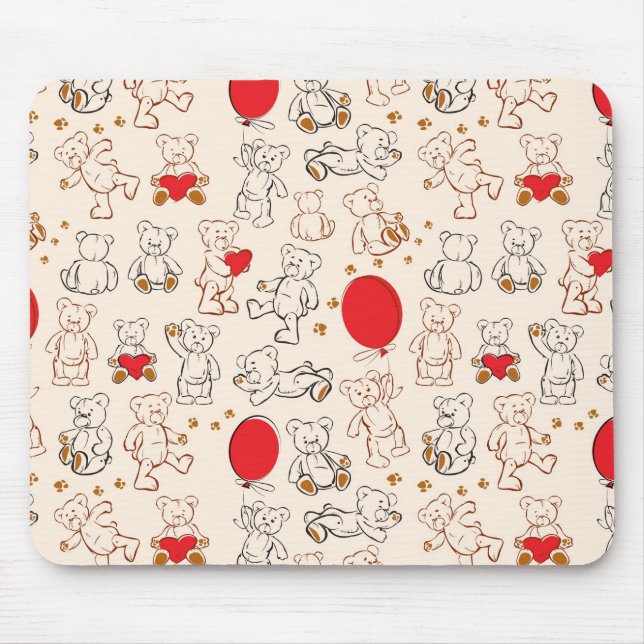 Texture With Teddy Bears Mouse Pad (Front)
