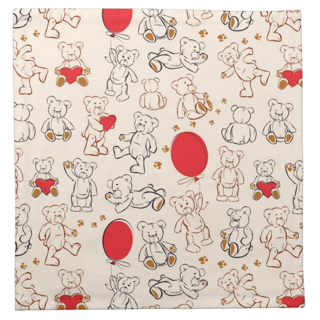 Texture With Teddy Bears Napkin (Front)
