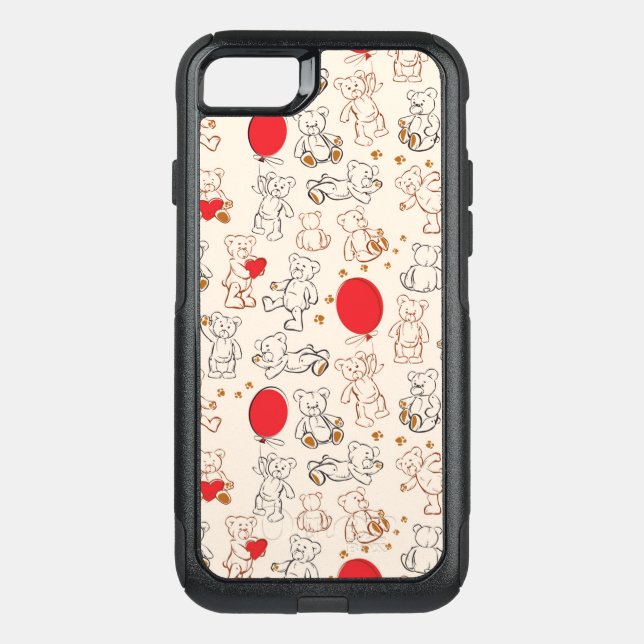 Texture With Teddy Bears Otterbox iPhone Case (Back)