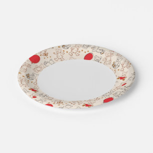 Texture With Teddy Bears Paper Plates