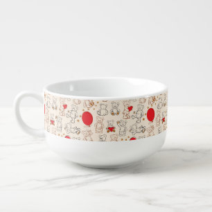 Texture With Teddy Bears Soup Mug