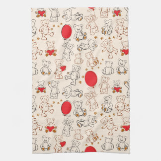 Texture With Teddy Bears Towel